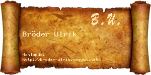 Bröder Ulrik névjegykártya